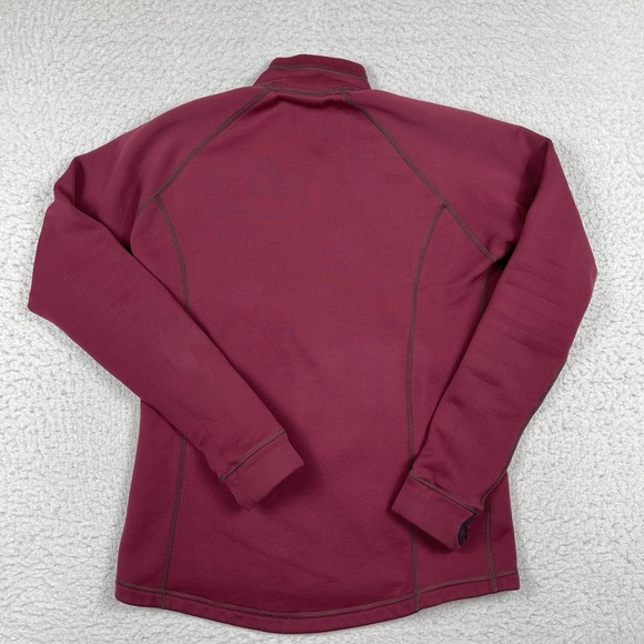 Marmot Pullover Womens Medium Burgundy 1/4 Zip Hiking Outdoors Travel Polartec - Picture 2 of 15